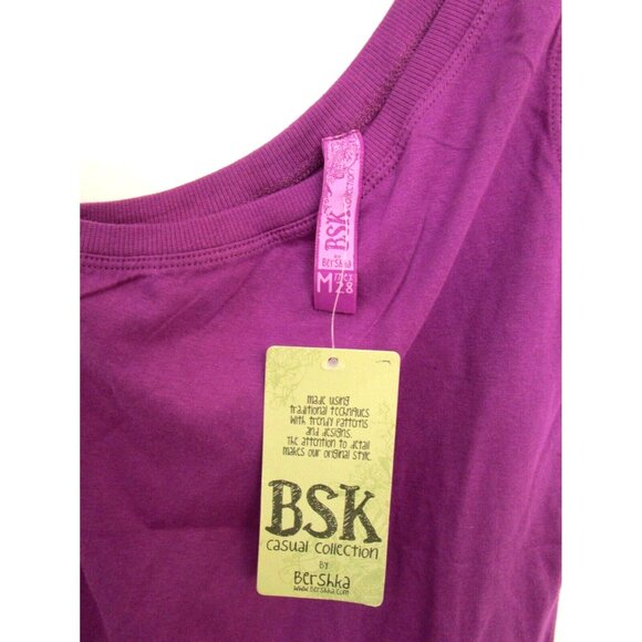 BSK Casual Connection by Bershka Women One Shoulder Top - Med. Cotton Purple NWT - Picture 4 of 16